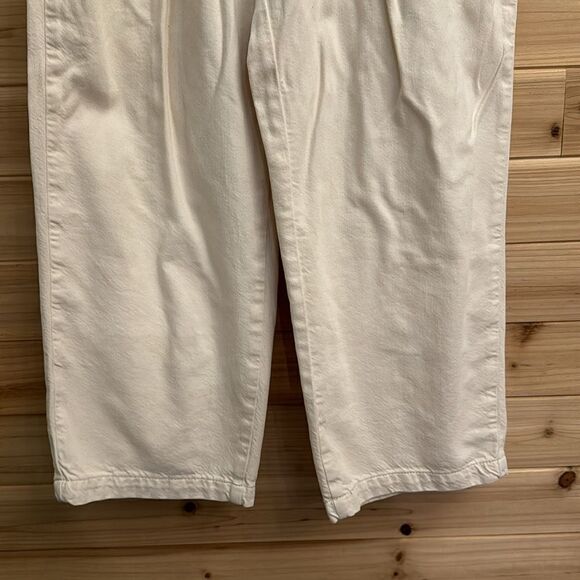 Pilcro Anthropologie Size 29 (8) Pleated High Rise Wide Leg White Jeans - Picture 3 of 13